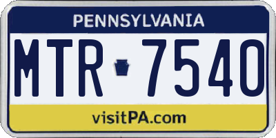 PA license plate MTR7540