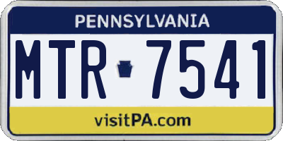 PA license plate MTR7541