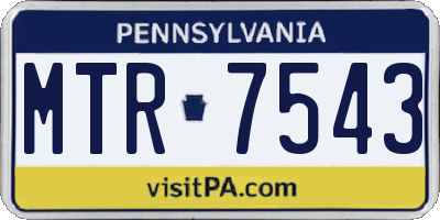 PA license plate MTR7543