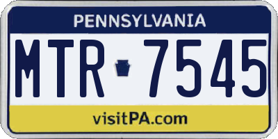 PA license plate MTR7545