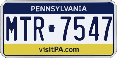 PA license plate MTR7547