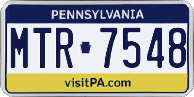 PA license plate MTR7548