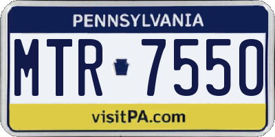 PA license plate MTR7550