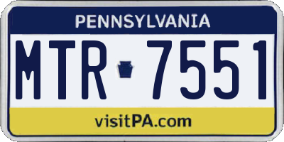 PA license plate MTR7551
