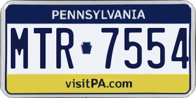 PA license plate MTR7554