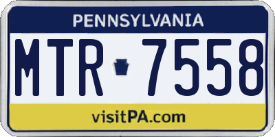 PA license plate MTR7558
