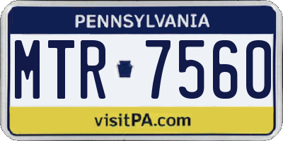 PA license plate MTR7560