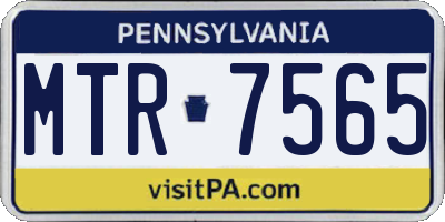 PA license plate MTR7565