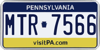 PA license plate MTR7566