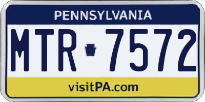 PA license plate MTR7572