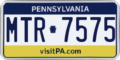 PA license plate MTR7575