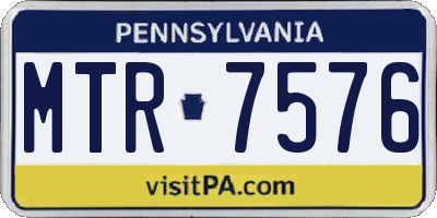 PA license plate MTR7576
