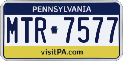 PA license plate MTR7577