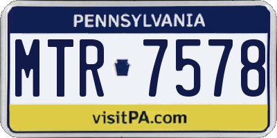 PA license plate MTR7578