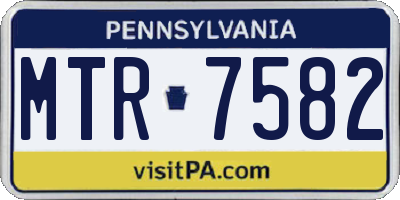 PA license plate MTR7582