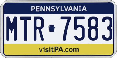 PA license plate MTR7583