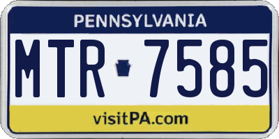 PA license plate MTR7585