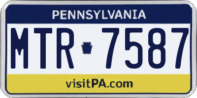 PA license plate MTR7587