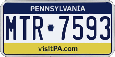 PA license plate MTR7593