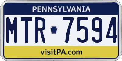 PA license plate MTR7594