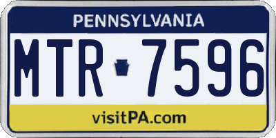 PA license plate MTR7596