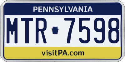 PA license plate MTR7598