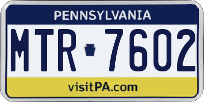 PA license plate MTR7602