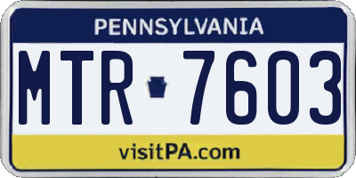 PA license plate MTR7603