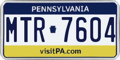 PA license plate MTR7604
