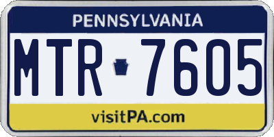 PA license plate MTR7605