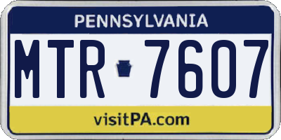 PA license plate MTR7607
