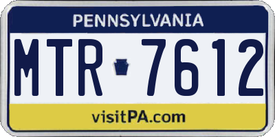 PA license plate MTR7612