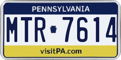 PA license plate MTR7614