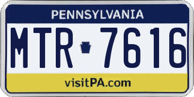 PA license plate MTR7616