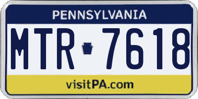 PA license plate MTR7618