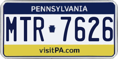 PA license plate MTR7626