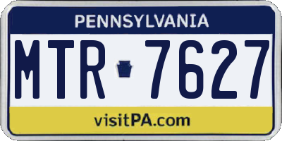 PA license plate MTR7627
