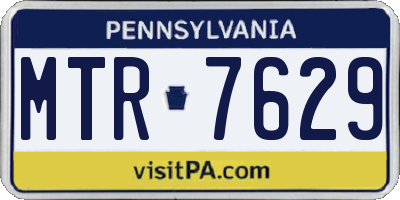 PA license plate MTR7629