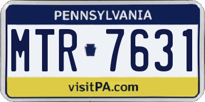 PA license plate MTR7631