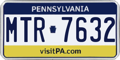 PA license plate MTR7632