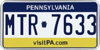PA license plate MTR7633