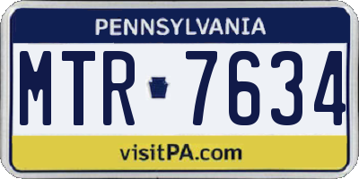 PA license plate MTR7634