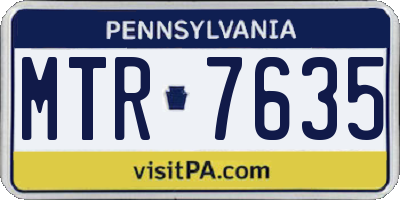 PA license plate MTR7635