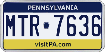 PA license plate MTR7636