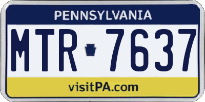 PA license plate MTR7637