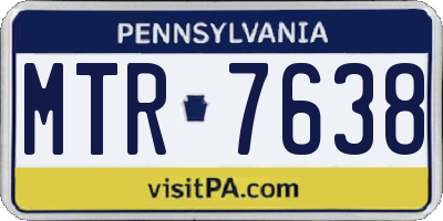 PA license plate MTR7638