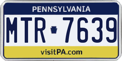 PA license plate MTR7639