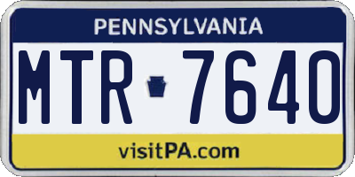 PA license plate MTR7640