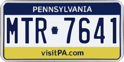 PA license plate MTR7641