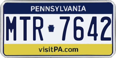 PA license plate MTR7642
